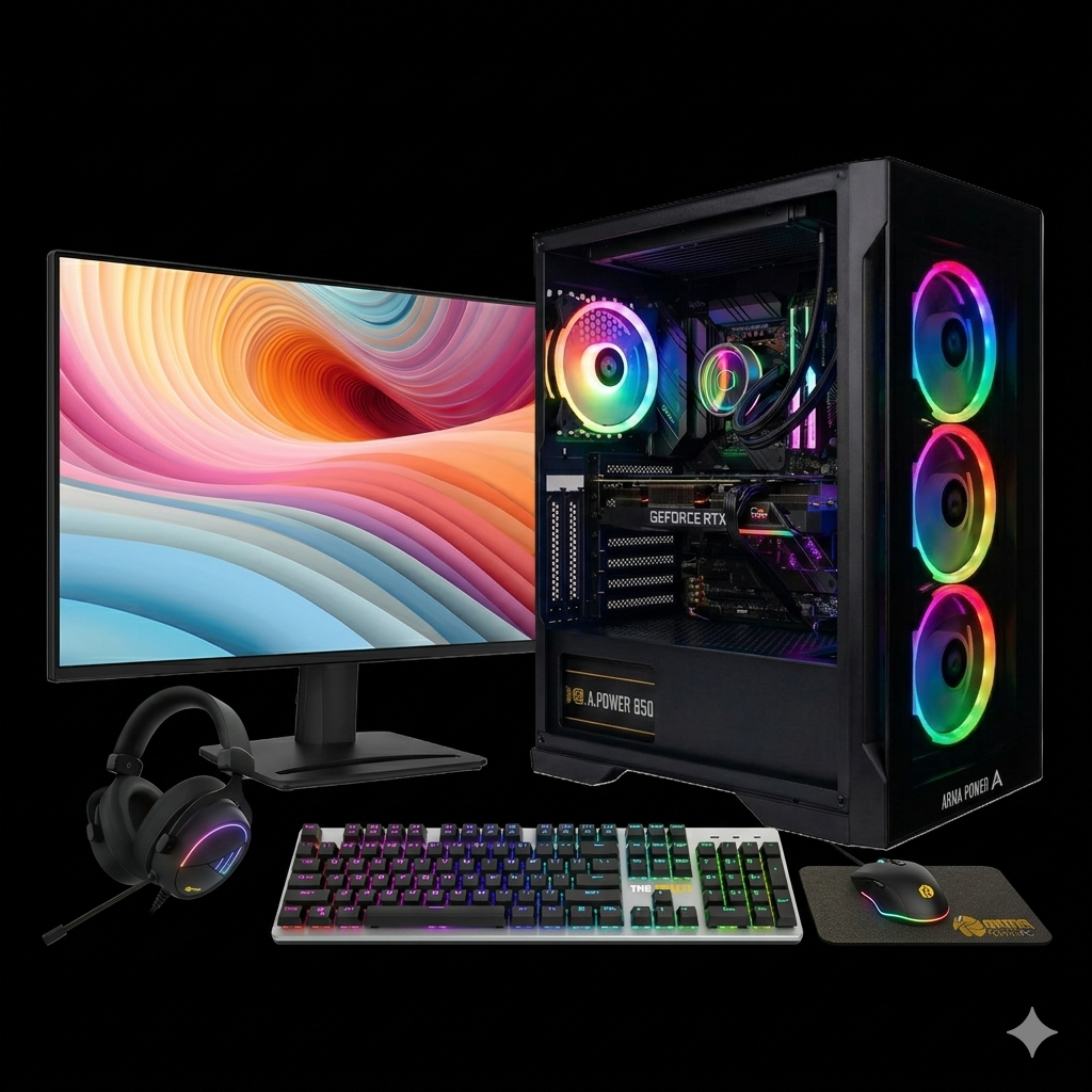 BUNDLE RESERVE ATLAS R0 Desktop PC (Computer + 25" Screen + Keyboard + Mouse + Headset)