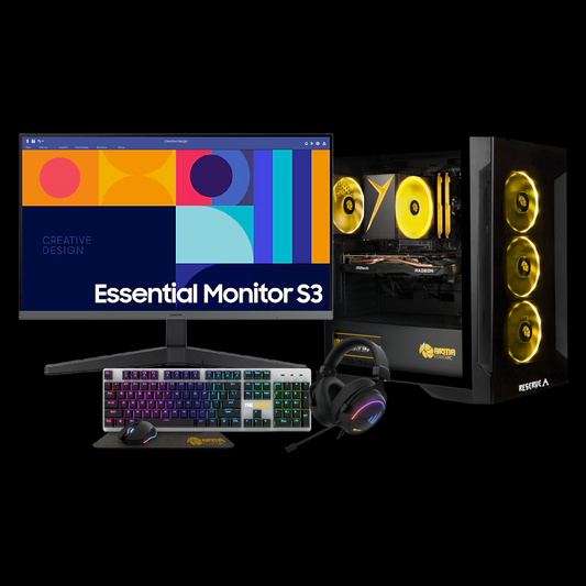 BUNDLE THE RESERVE R1 Desktop PC Computer BUNDLE with Keyboard + Mouse + Monitor (Everything Included)