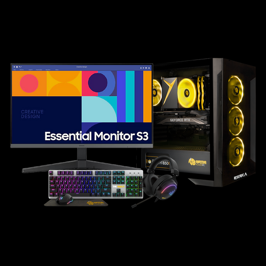 BUNDLE THE RESERVE N1 Desktop PC Computer BUNDLE with Keyboard + Mouse + Monitor (Everything Included)