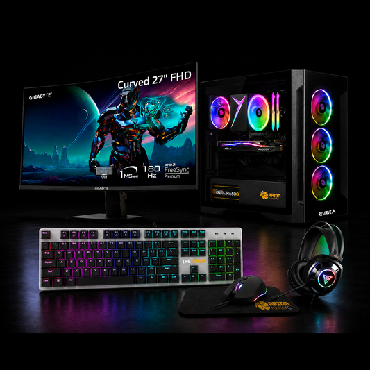 BUNDLE RESERVE R1 V2 Desktop PC (Computer + 27" Curved Screen + Keyboard + Mouse + Headset)