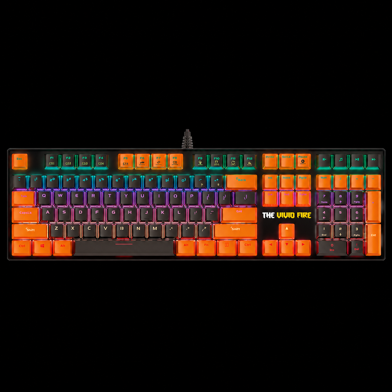 THE VIVID FIRE Premium Wired Mechanical Keyboard RGB GAMING